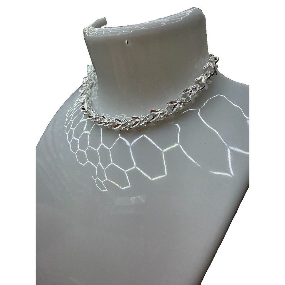 925 Silver Botanical Link Bracelet S Hook Closure 5mm 8” 12 Grams
